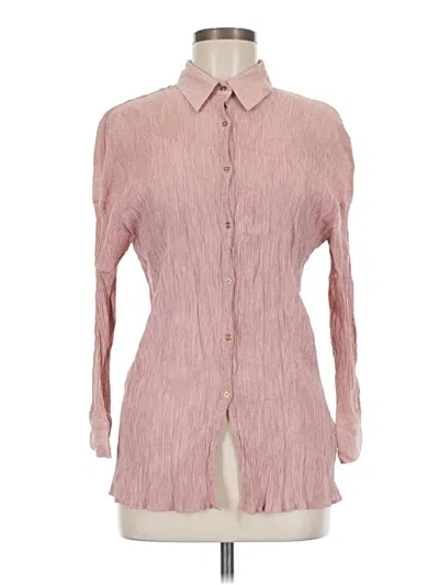 Pre-owned Zara Long Sleeve Blouse In Pink