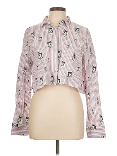 Pre-owned Zara Long Sleeve Blouse In Pink
