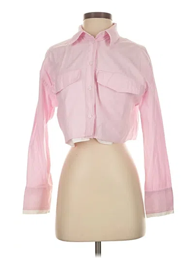 Pre-owned Zara Long Sleeve Blouse In Pink