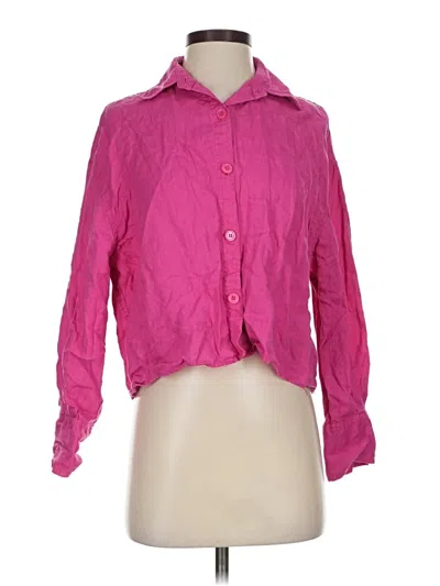 Pre-owned Zara Long Sleeve Blouse In Pink