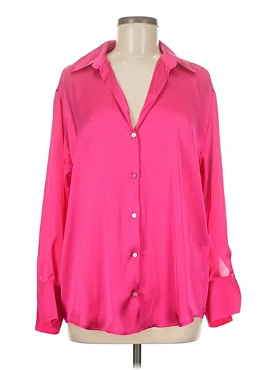 Pre-owned Zara Long Sleeve Blouse In Pink