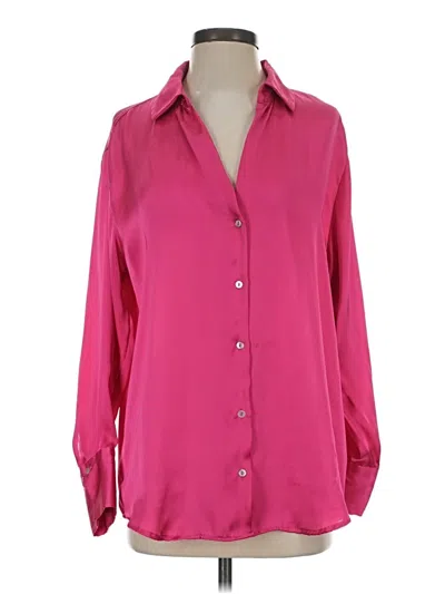 Pre-owned Zara Long Sleeve Blouse In Pink