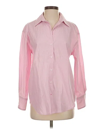 Pre-owned Zara Long Sleeve Blouse In Pink