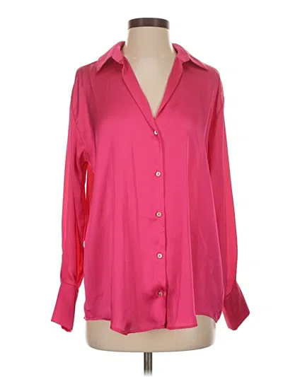 Pre-owned Zara Long Sleeve Blouse In Pink