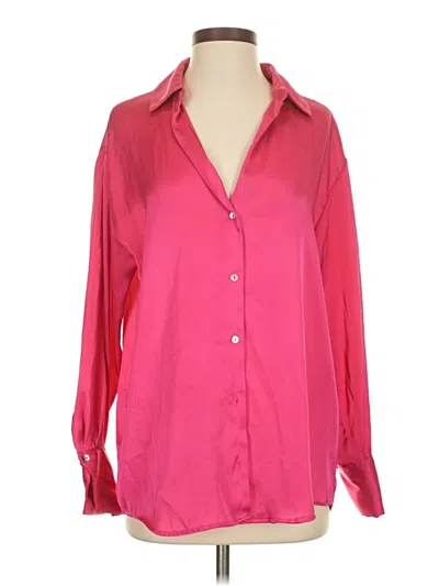 Pre-owned Zara Long Sleeve Blouse In Pink