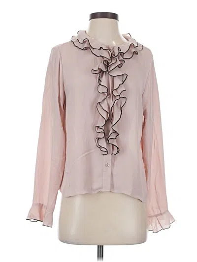 Pre-owned Zara Long Sleeve Blouse In Pink
