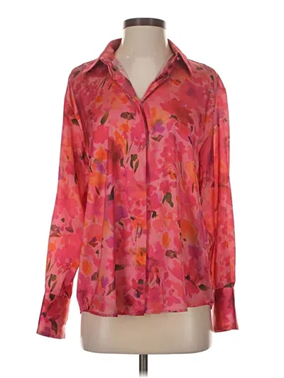 Pre-owned Zara Long Sleeve Blouse In Pink