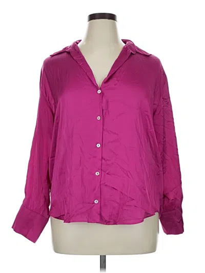Pre-owned Zara Long Sleeve Blouse In Pink