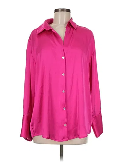 Pre-owned Zara Long Sleeve Blouse In Pink