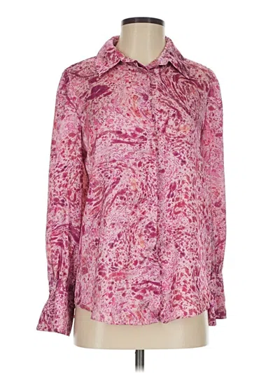 Pre-owned Zara Long Sleeve Blouse In Pink