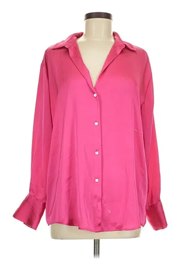 Pre-owned Zara Long Sleeve Blouse In Pink