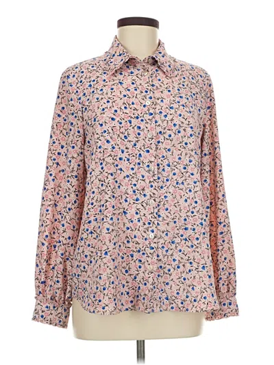 Pre-owned Zara Long Sleeve Blouse In Pink