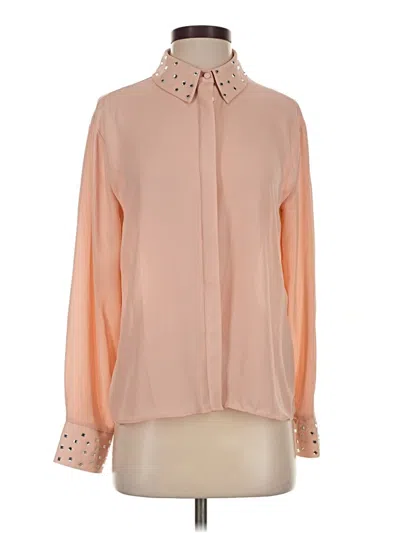 Pre-owned Zara Long Sleeve Blouse In Pink