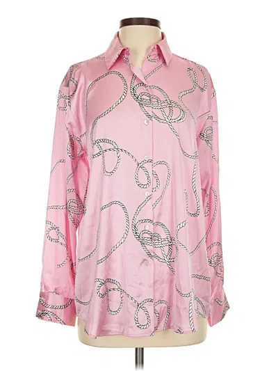 Pre-owned Zara Long Sleeve Blouse In Pink