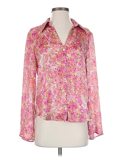 Pre-owned Zara Long Sleeve Blouse In Pink