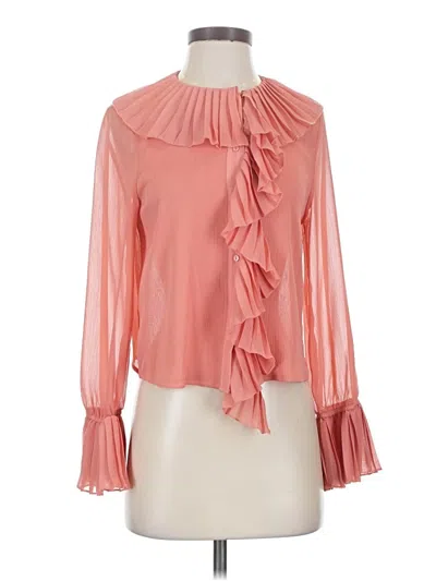 Pre-owned Zara Long Sleeve Blouse In Pink