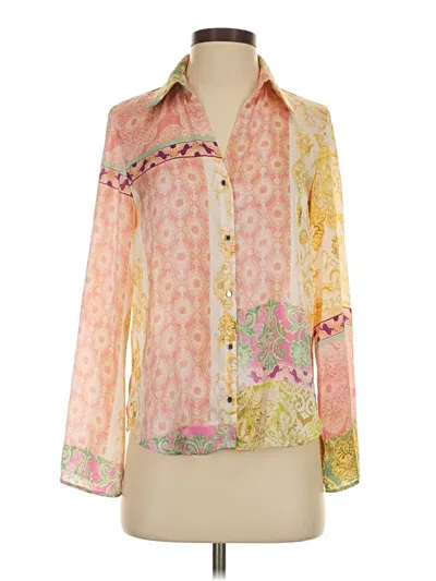 Pre-owned Zara Long Sleeve Blouse In Pink