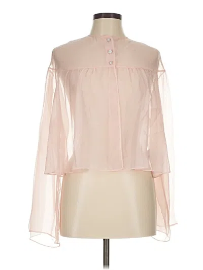 Pre-owned Zara Long Sleeve Blouse In Pink