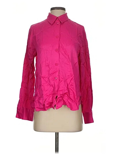 Pre-owned Zara Long Sleeve Blouse In Pink