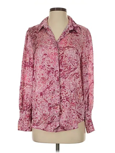 Pre-owned Zara Long Sleeve Blouse In Pink