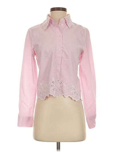 Pre-owned Zara Long Sleeve Blouse In Pink