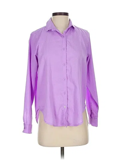 Pre-owned Zara Long Sleeve Blouse In Purple