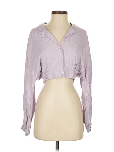Pre-owned Zara Long Sleeve Blouse In Purple
