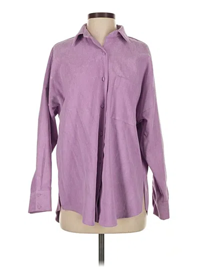 Pre-owned Zara Long Sleeve Blouse In Purple