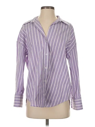 Pre-owned Zara Long Sleeve Blouse In Purple