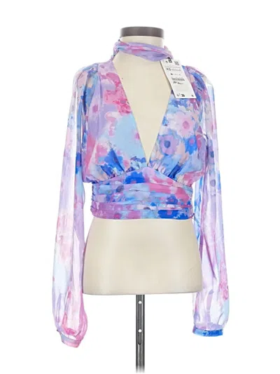 Zara Long Sleeve Blouse In Blue