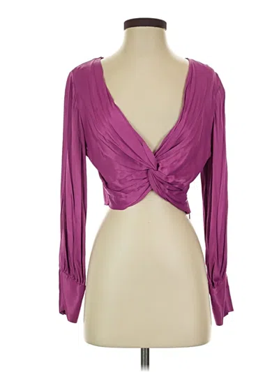 Pre-owned Zara Long Sleeve Blouse In Purple