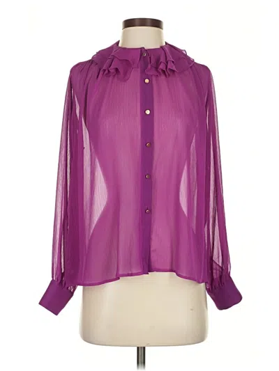 Pre-owned Zara Long Sleeve Blouse In Purple