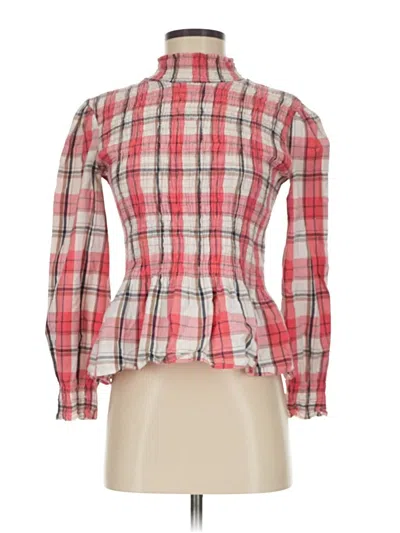 Pre-owned Zara Long Sleeve Blouse In Red