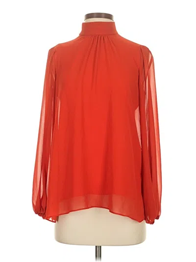 Pre-owned Zara Long Sleeve Blouse In Red
