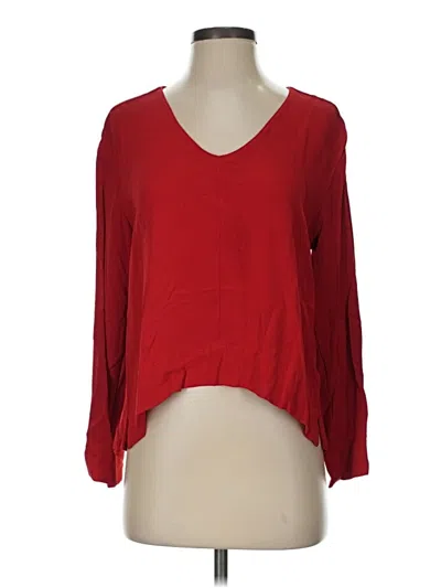 Pre-owned Zara Long Sleeve Blouse In Red