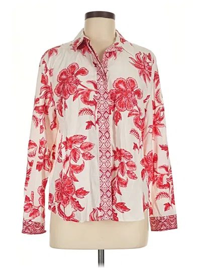 Pre-owned Zara Long Sleeve Blouse In Red