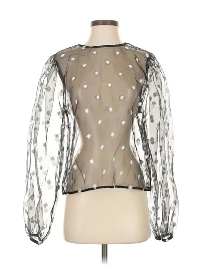 Pre-owned Zara Long Sleeve Blouse In Silver