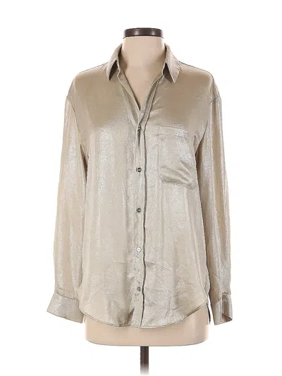 Pre-owned Zara Long Sleeve Blouse In Silver