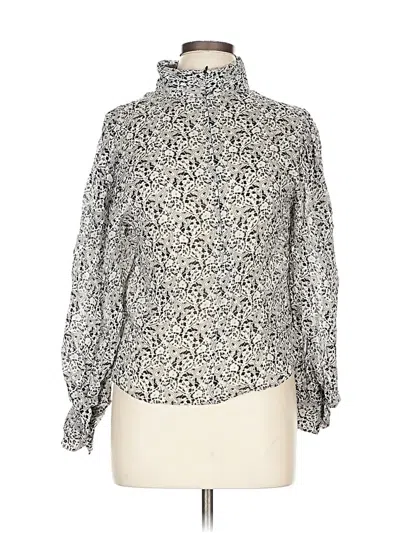 Pre-owned Zara Long Sleeve Blouse In Silver