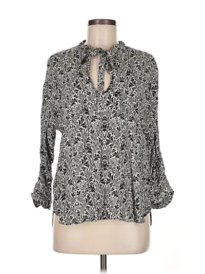 Pre-owned Zara Long Sleeve Blouse In Silver