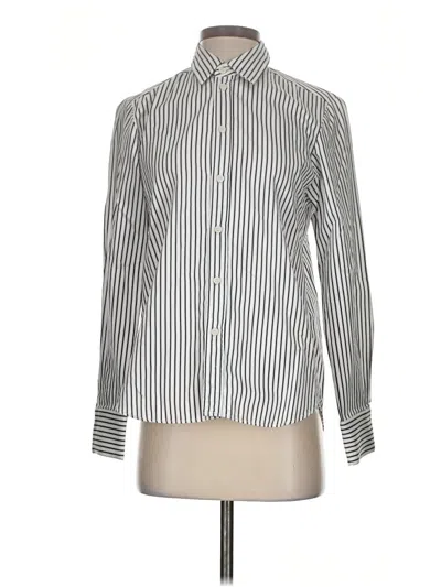 Pre-owned Zara Long Sleeve Blouse In Silver