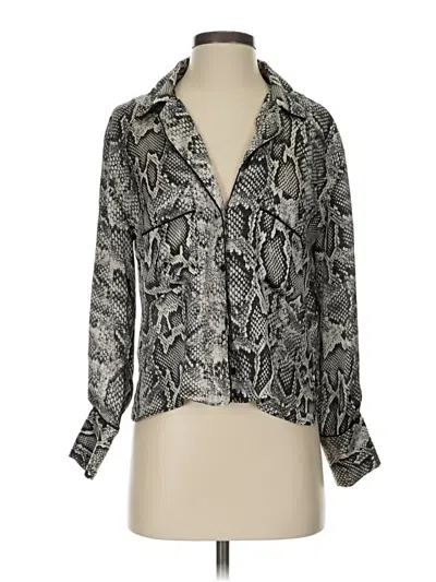 Pre-owned Zara Long Sleeve Blouse In Silver