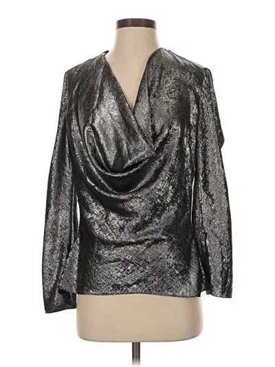 Pre-owned Zara Long Sleeve Blouse In Silver
