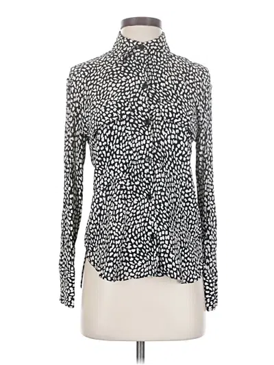 Pre-owned Zara Long Sleeve Blouse In Silver