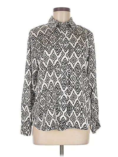 Pre-owned Zara Long Sleeve Blouse In Silver