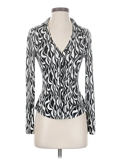 Pre-owned Zara Long Sleeve Blouse In Silver