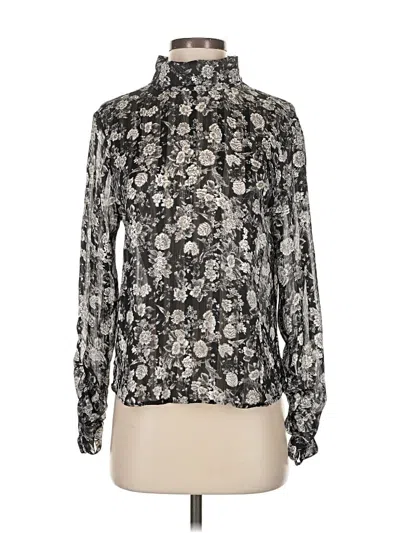 Pre-owned Zara Long Sleeve Blouse In Silver