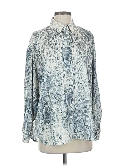 Pre-owned Zara Long Sleeve Blouse In Silver