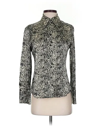 Pre-owned Zara Long Sleeve Blouse In Silver