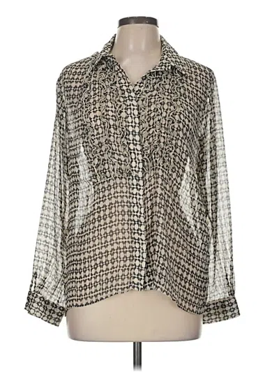Pre-owned Zara Long Sleeve Blouse In Silver